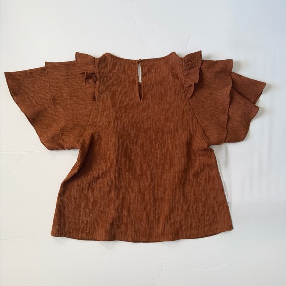 Express Brown Ruffle Top - Picture 4 of 4